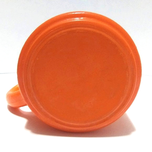 VINTAGE ORANGE PEEL TEXTURE PAINTED MILK GLASS MUG 8 OZ RETRO DRINKWARE HOME - Picture 4 of 8